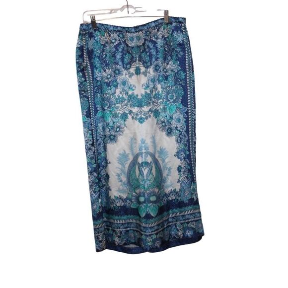 Hale Bob boho High Waist Wide Leg Trousers Women's Size L - Picture 1 of 13